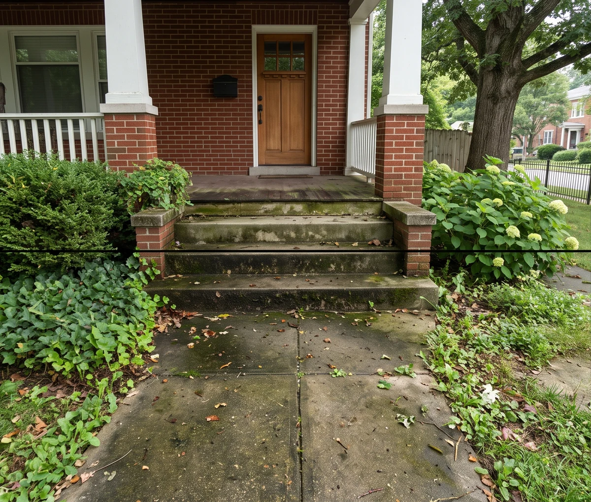 Front walkway and steps, algae gone before - Louisville, KY